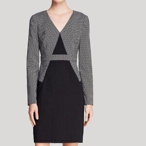 DVF Diane Von Furstenberg Natasha Combo Long Sleeve Colorblock Suit Dress NWT